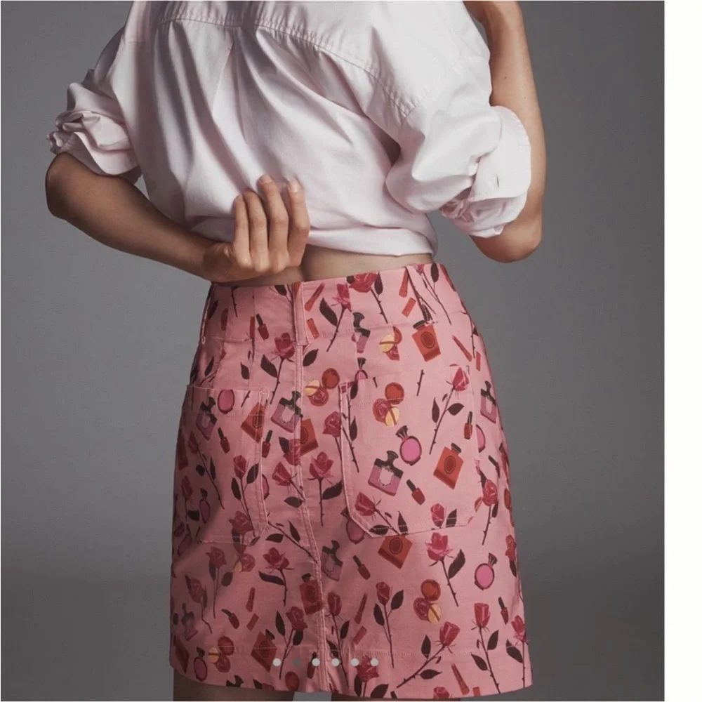 NWT Colette Anthro Anisa Makhoul Pink Skirt💄 - Picture 4 of 15